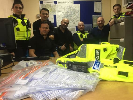 The police Community North Urban Team with the drugs seized at Honeyhill road